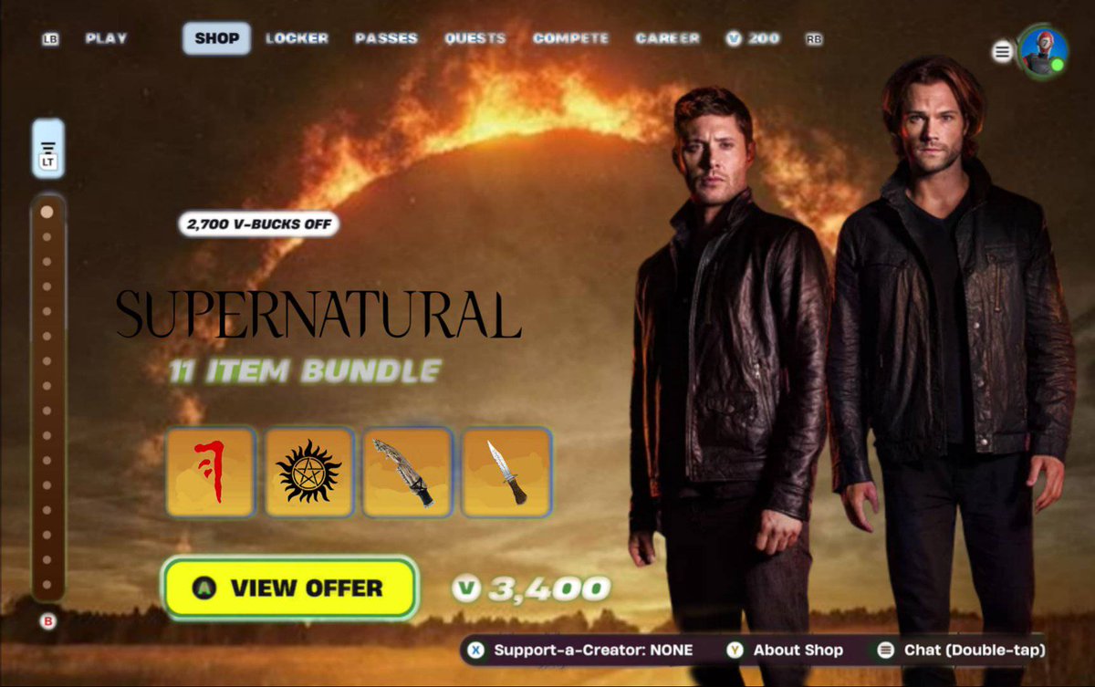 Peacemakers_BFF's tweet photo. @Fortnite @cw_spn @warnerbros please give us them for fortnitemares 👀😭🙏 

#samanddean #fortnite #supernatural https://t.co/TR89myzA5z