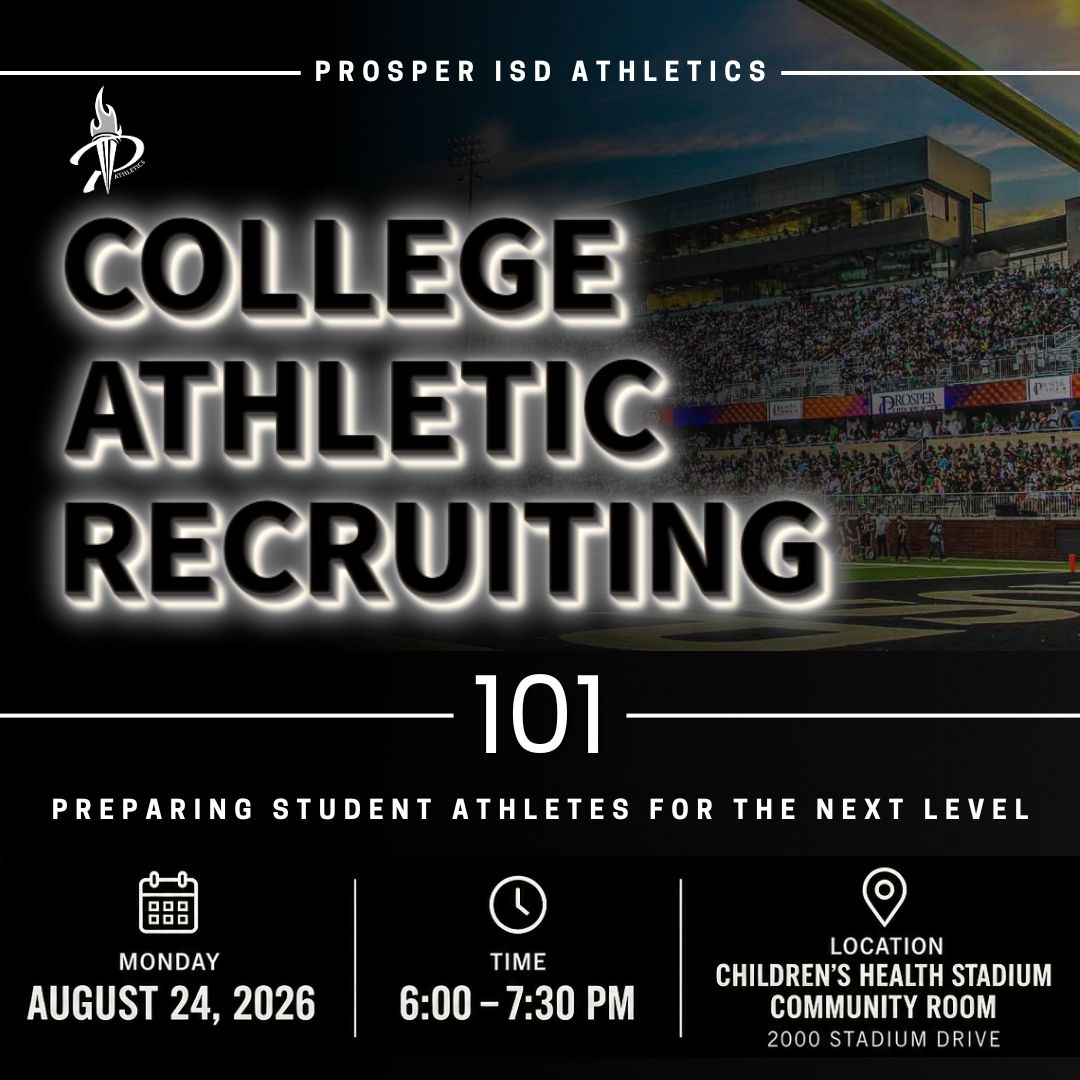 PISD_Athletics's tweet photo. Interested in learning how to navigate college athletic recruiting? Come to our information session on Monday, August 24th. https://t.co/tID3UBIp6m