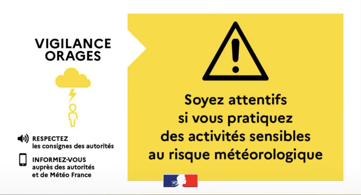Image de Préfète de la Drôme - #VigilanceMétéo | 🟡 Vigilance jaune orages ⛈️
Le département de la Drôme est placé en vigilance j