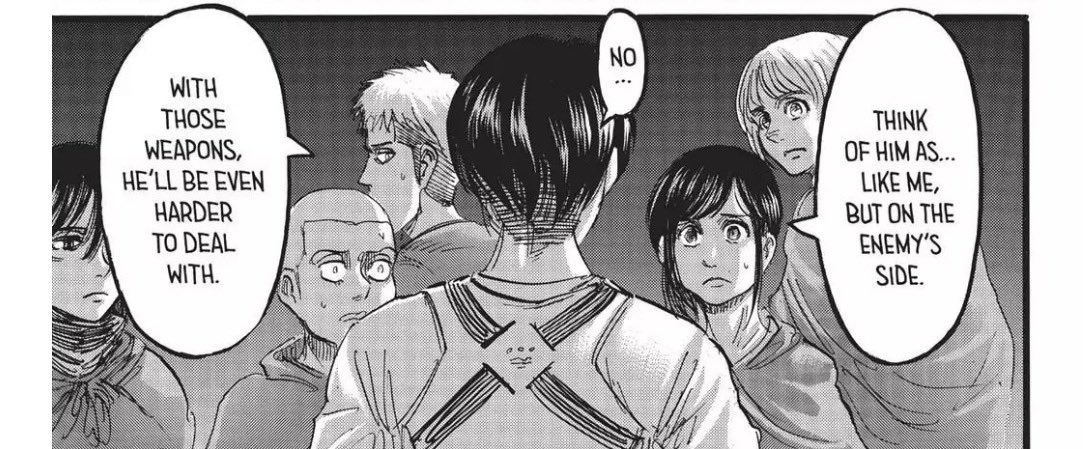 leviisc's tweet photo. “think of him as like me but on the enemy’s side” and that’s just an understatement, right captain levi?🤏🏼🤏🏼 https://t.co/dwVNq2lXqm