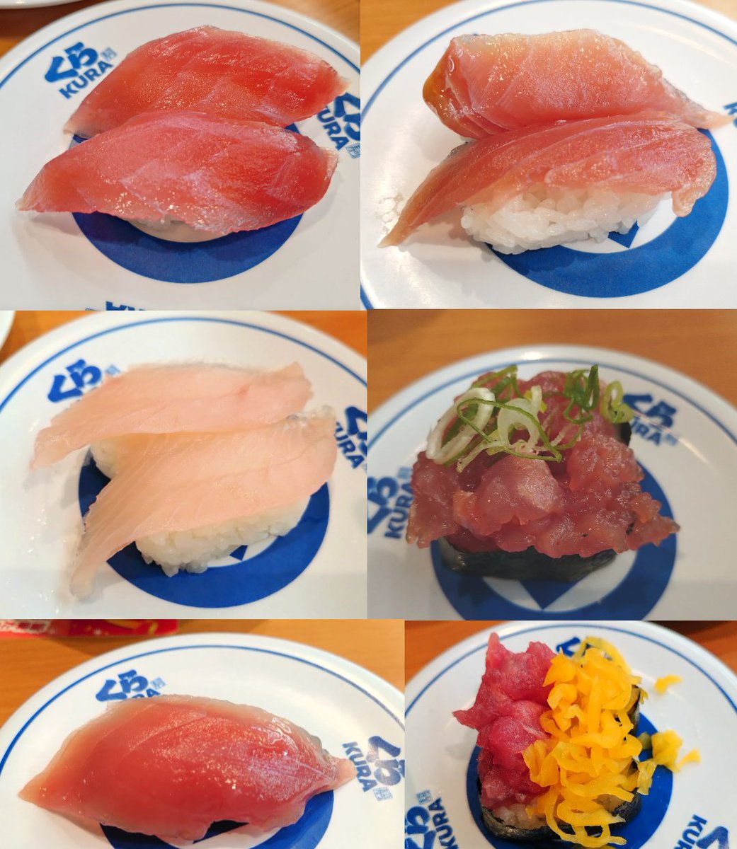 000starask's tweet photo. 夕食はくら寿司！🍣✨️

まぐろが美味過ぎて大好き〜！✨️

中トロ110円とトロ軍艦めっちゃ最高に
激美味過ぎる〜っ！！✨️

8月も暑い中熱中症に気をつけてお盆休みたくさん楽しもう✨️ https://t.co/wzQUVHtflj