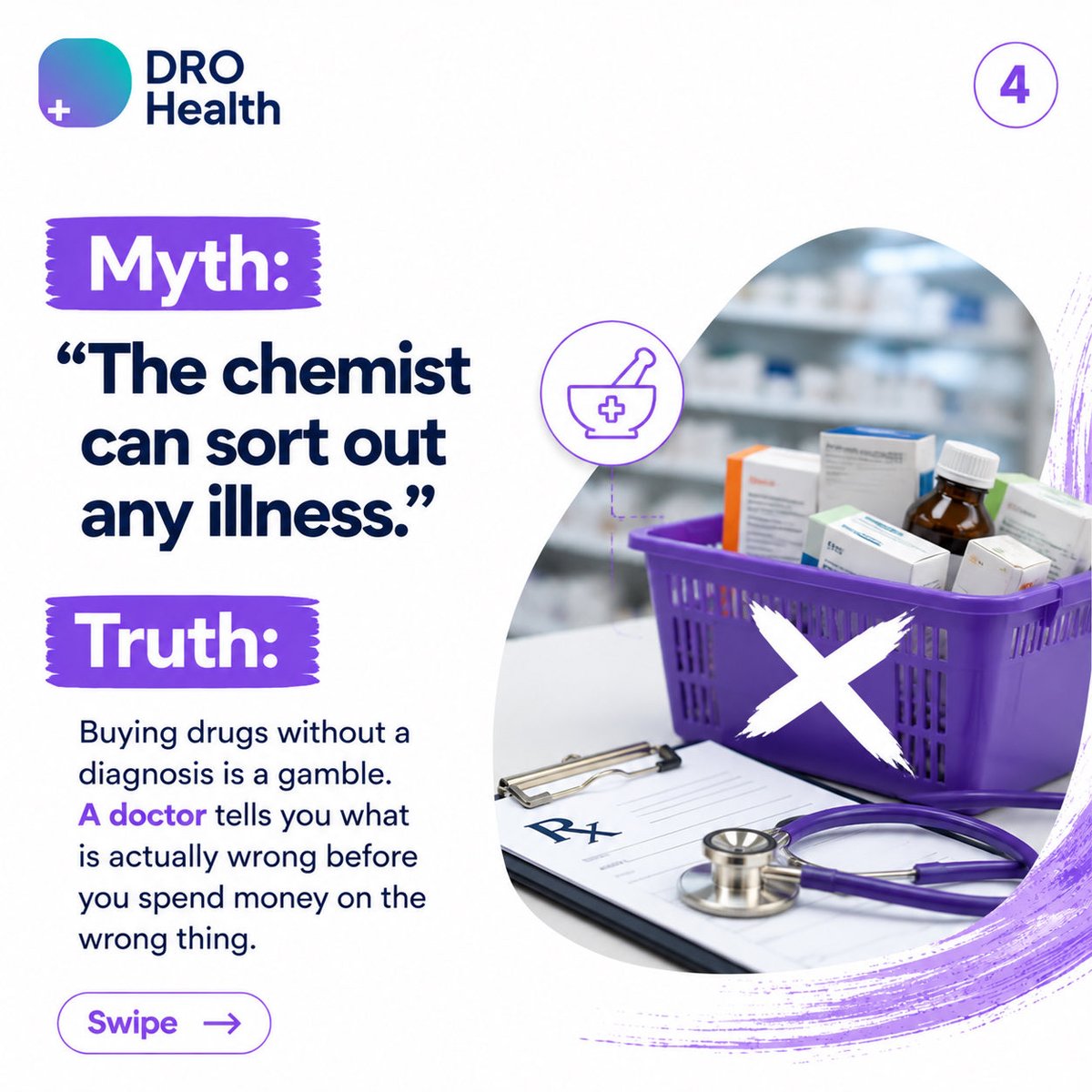 DRO_Health's tweet photo. How many of these health myths have you heard before? π
Not everything we hear about our health is true. Swipe to separate the myths from the facts.
Your health deserves better information. π
See a doctor on https://t.co/KSRFp4uSn9
#HealthMyths #HealthcareShouldBeSimple https://t.co/2faboKPeim