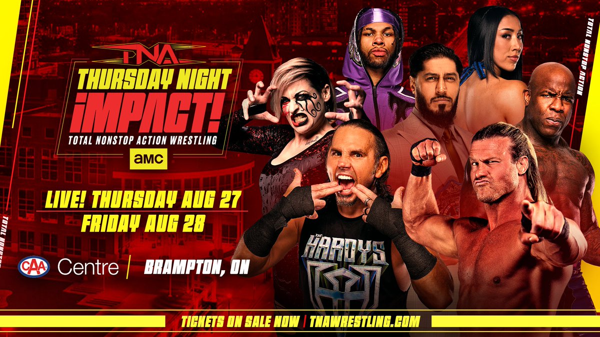 ThisIsTNA's tweet photo. BRAMPTON, ON! Tickets are ON SALE NOW for our #TNAiMPACT events on August 27 and 28 at the CAA Centre.   

Get them HERE: https://t.co/LoHD9Rg8B1 https://t.co/qkPHrAonwD