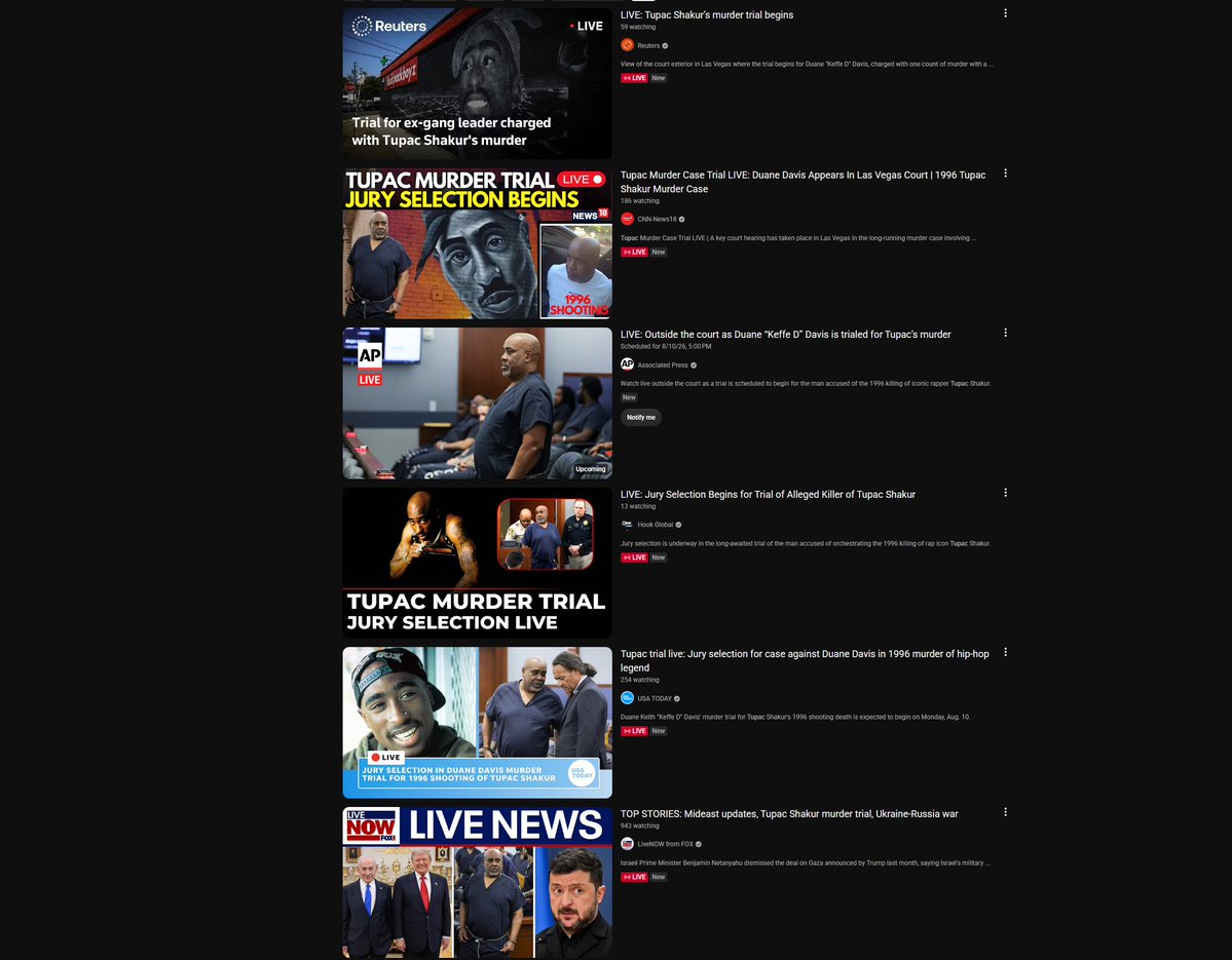 xyz_billy's tweet photo. every major news outlet is streaming the trial right now

go there and spread the word

Justice for Tupac https://t.co/ESUEc03Zqi