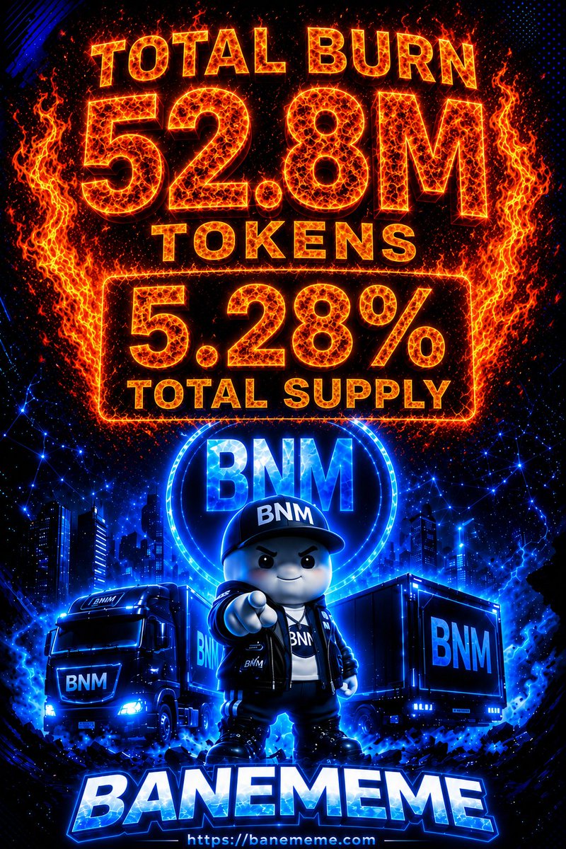 ObradovicBane's tweet photo. π₯ BURN DAY 33/200 π₯
Another 1M $BNM tokens burned today.
π₯ Total Burned: 52.8M BNM
π₯ 5.28% of Total Supply β GONE FOREVER
Like β€οΈ & Repost π to keep the fire burning.
Tomorrow, we burn more. π₯
$BNM #BANEMEME #Solana #Memecoin https://t.co/Rabgy5HWof