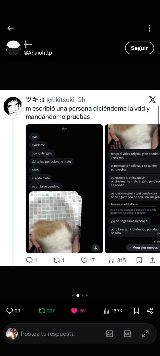 DeLos1867's tweet photo. NUEVA INFORMACIÓN!! 

Se descubrió que la persona que se puso al gato mu3rt0 de foto de perfil NO lo mato, la culpable fue otra persona (mirar las capturas, créditos a la persona que realizó la investigación) https://t.co/zvIwd7jaAI