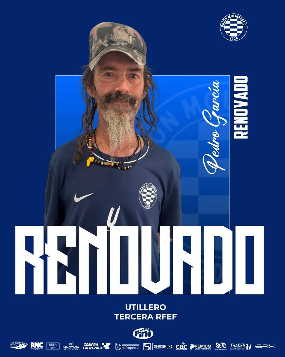 UnionMolinense's tweet photo. ✍️🔵⚪️ ¡EL MEJOR UTILLERO DE ESPAÑA SE QUEDA EN CASA! 🚀⚽️
Hay renovaciones que aseguran goles, y otras que aseguran el alma de un club. Hoy nos llena de orgullo anunciar que Pedro García, nuestro eterno “Perico”, seguirá defendiendo los colores del Unión Molinense CF . https://t.co/XesrG9aZ88