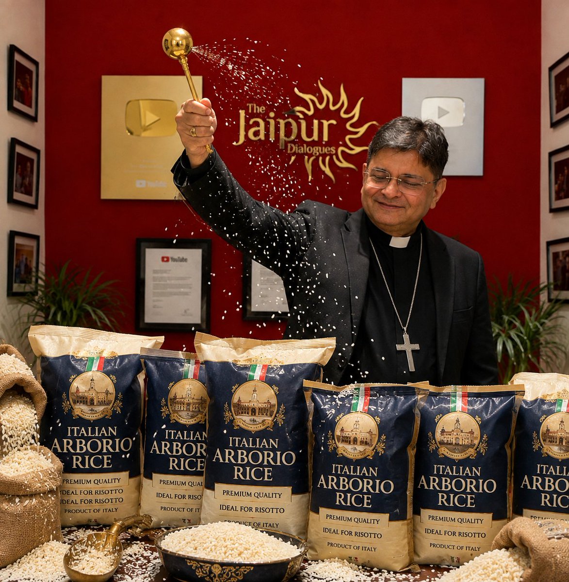 CCore91704's tweet photo. @Iyervval @Sanjay_Dixit Hallelujah ✝️ By the divine grace of his most holy reverend Father Samuel Dixon, 69 kilos of the finest Italian Arborio rice hath been solemnly dispatched unto his holiness Swami Abhijit Agni Mitra

 ☮️ https://t.co/GKqhruOrlc