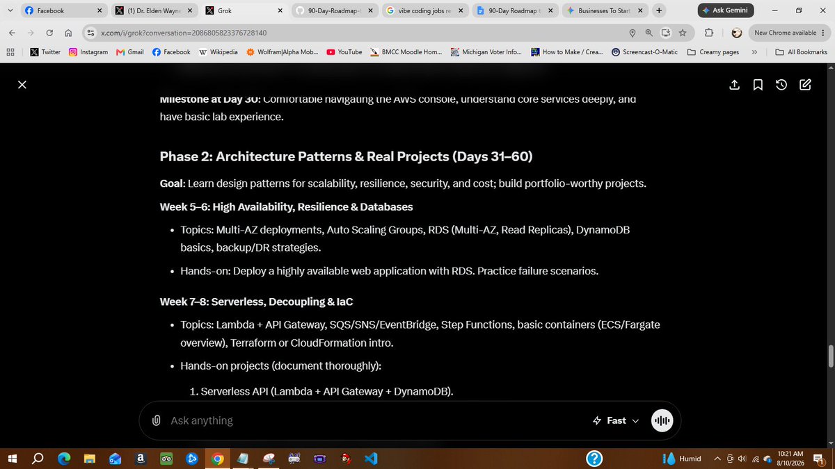 wayne_effect's tweet photo. "A realistic 90-day roadmap focuses on building strong foundations, hands-on skills, a key certification (AWS Solutions Architect Associate is the most common starting point), a portfolio, and job-readiness. https://t.co/CUR7R9pRwe