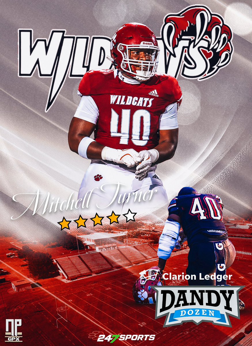 NathanPurvis's tweet photo. Congratulations to Mitchell Turner (@mitchellupnxt) for being selected to the 2026 Clarion Ledger Dandy Dozen! 

The @247sports 4⭐️ defensive lineman from Louisville High School (BIG Louisville, MS), is currently committed to the Ole Miss Rebels. https://t.co/IEnal3rBvY