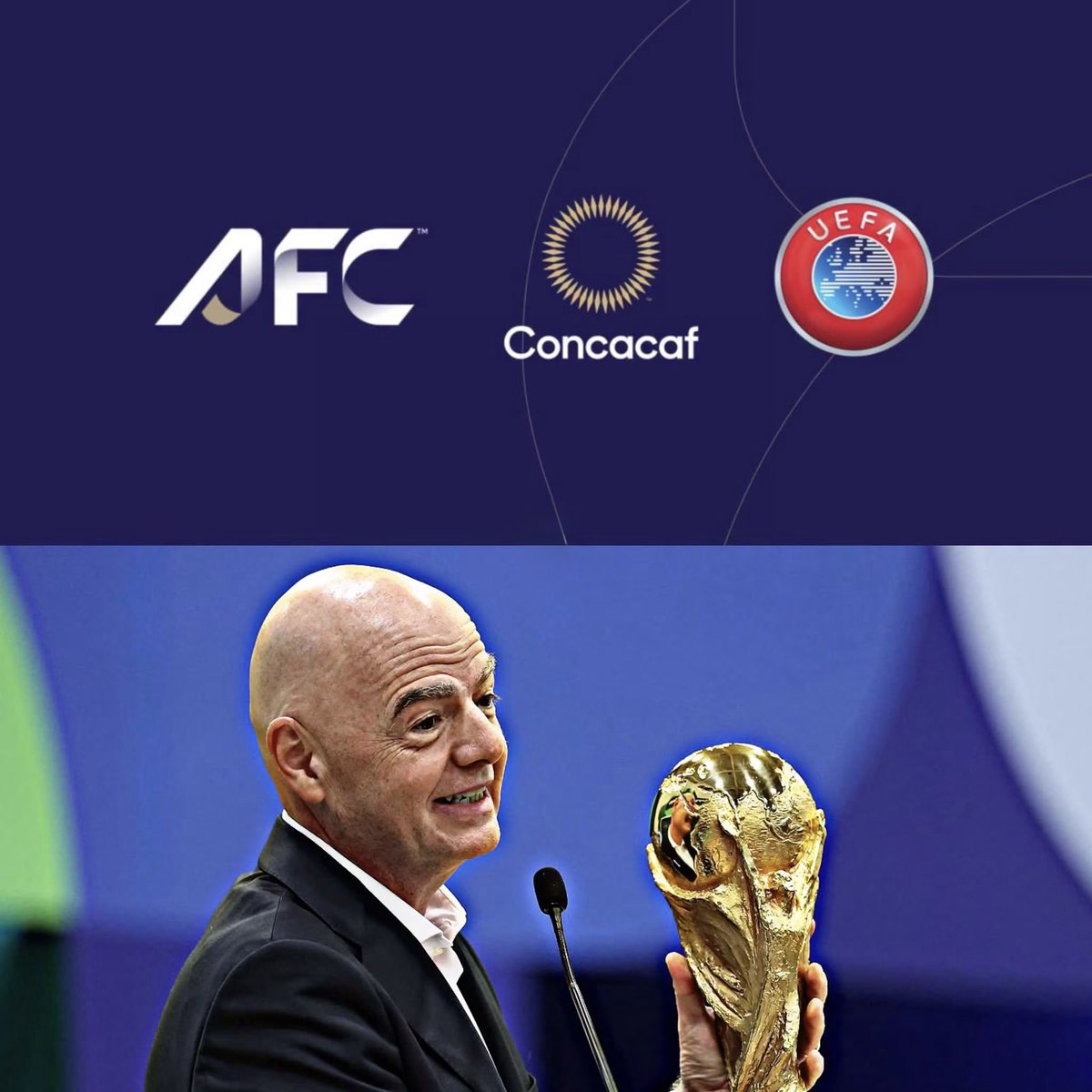 MotivacionesF's tweet photo. ¡LA GUERRA CONTRA INFANTINO SIGUE ESCALANDO! 🤯🔥

UEFA, Concacaf y AFC habrían enviado una carta conjunta a Gianni Infantino para pedirle que DIMITA como presidente de la FIFA.

Pero la cosa no termina ahí. 

Las tres confederaciones ya estarían negociando la creación de NUEVOS TORNEOS en caso de que Infantino decida continuar en el cargo.

Incluso, aseguran que NO participarían en competiciones organizadas por FIFA mientras él siga al frente.

El fútbol mundial se parte en dos.

¿SE VIENE UNA GUERRA ABIERTA CONTRA INFANTINO? 🤔