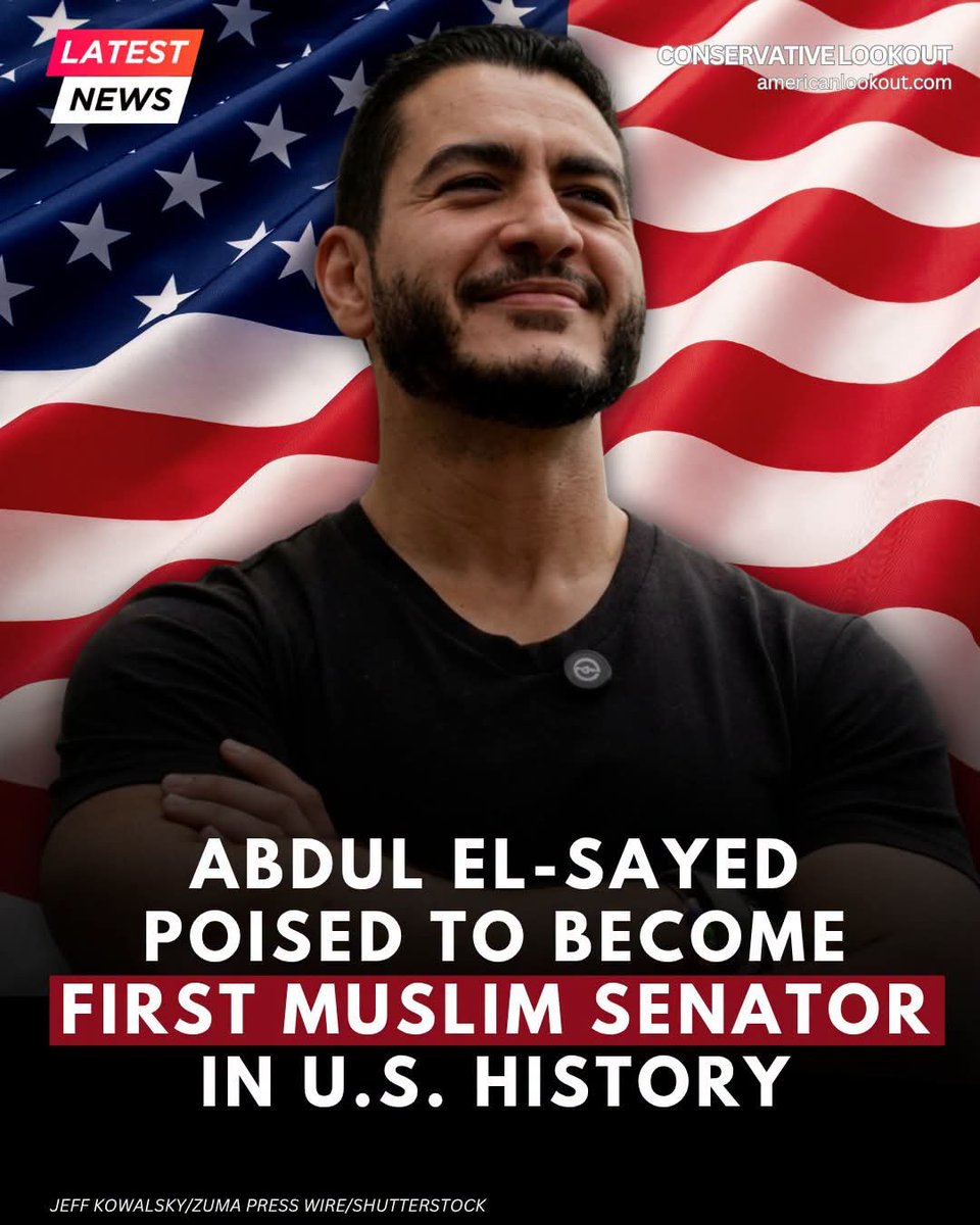 Real_Ames's tweet photo. Oh, look… another “historic first” the Left can celebrate. 🙄

Abdul El-Sayed is poised to potentially become the first Muslim U.S. Senator in American history, and apparently we’re all supposed to clap because diversity. 👏

Meanwhile, some of us are over here wondering when putting AMERICA FIRST became such an outdated concept.

The Left will celebrate just about anything as long as they can slap the words “historic” and “progress” on it. 🤷‍♀️

Not every “first” is automatically an accomplishment.

The left are too stupid to realize that Muslims want to make the US a Muslim nation ...   complete with Sharia law.