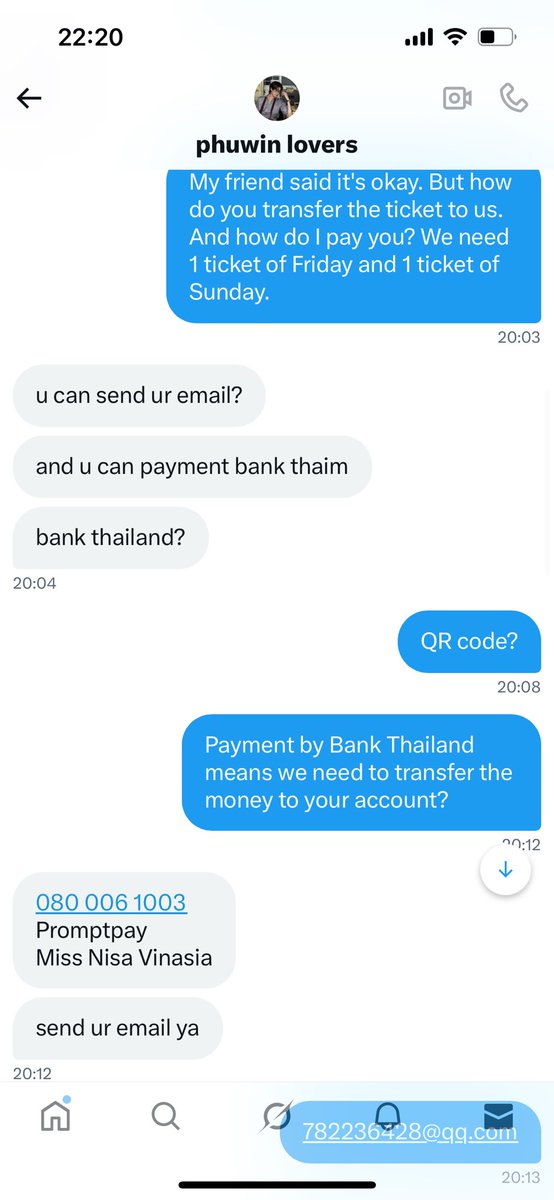 SummerWYU's tweet photo. @phuwinstng Please note this person is a scammer. I transferred money to her, yet she never sent me the tickets.

โปรดระวังบุคคลนี้ เธอเป็นมิจฉาชีพ ฉันโอนเงินให้เธอแล้ว แต่เธอไม่ได้ส่งตั๋วมาให้ฉันเลย https://t.co/YSLuu6dGbZ