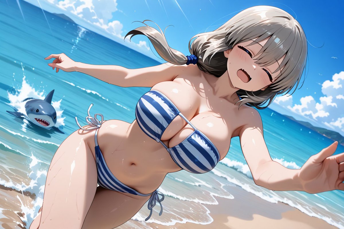 inorinkuroe's tweet photo. サメから逃げる宇崎月さん

SFW fictional AI art.
No nudity or suggestive intent. https://t.co/bOQr4mzln6