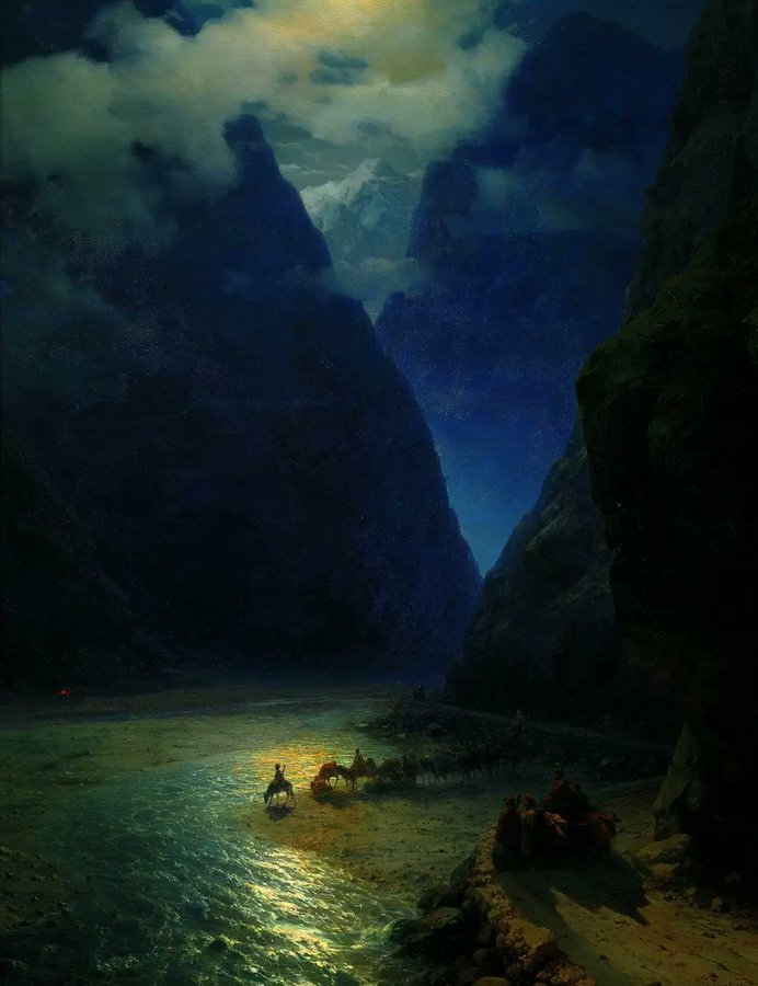 cartographer_s's tweet photo. The Daryal Gorge - Ivan Aivazovsky, 1862 https://t.co/P3qkXwjABT