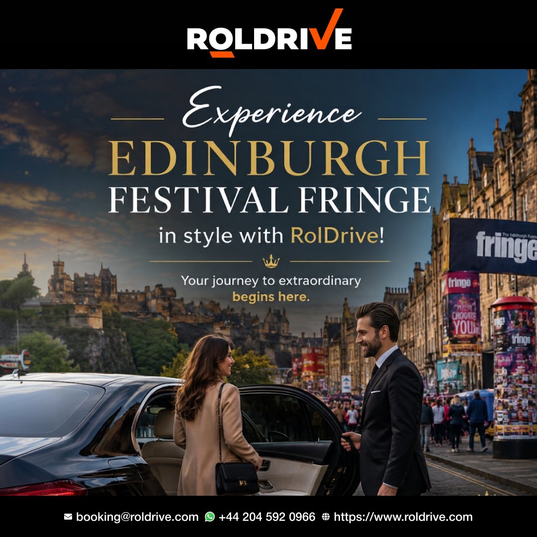 Rol_Drive's tweet photo. Experience the magic of Edinburgh Festival Fringe with RolDrive — where every journey deserves VIP treatment.

Book now: https://t.co/xBdgVX9oSi

Connect with us via WhatsApp +44 204 592 0966

#EdinburghFringe #RolDrive #LuxuryChauffeur #Edinburgh #VIPTravel #FringeFestival https://t.co/AZSVp0s25t