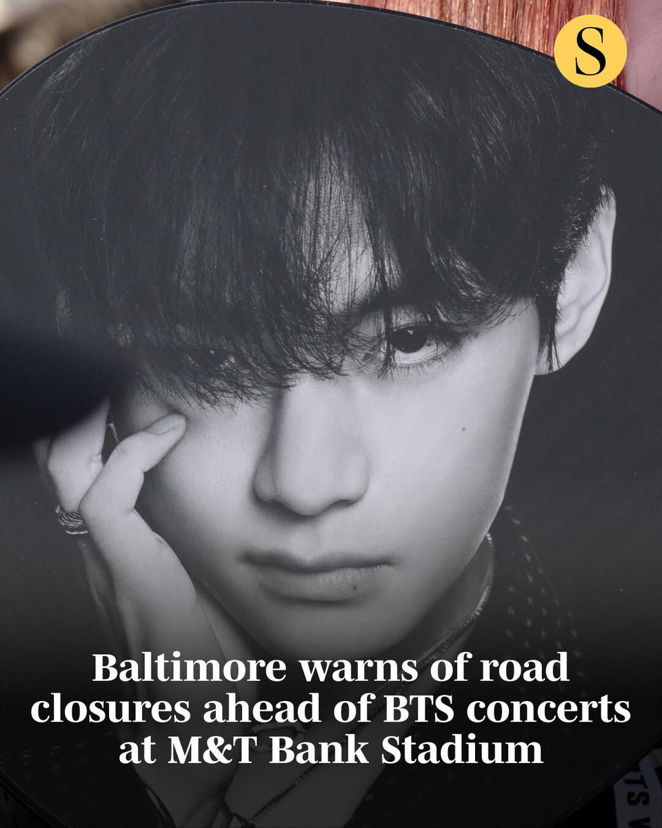 baltimoresun's tweet photo. Baltimore officials are warning of road closures, traffic delays and transit changes ahead of BTS concerts Monday and Tuesday at M&amp;T Bank Stadium. https://t.co/ASVQkge7SB