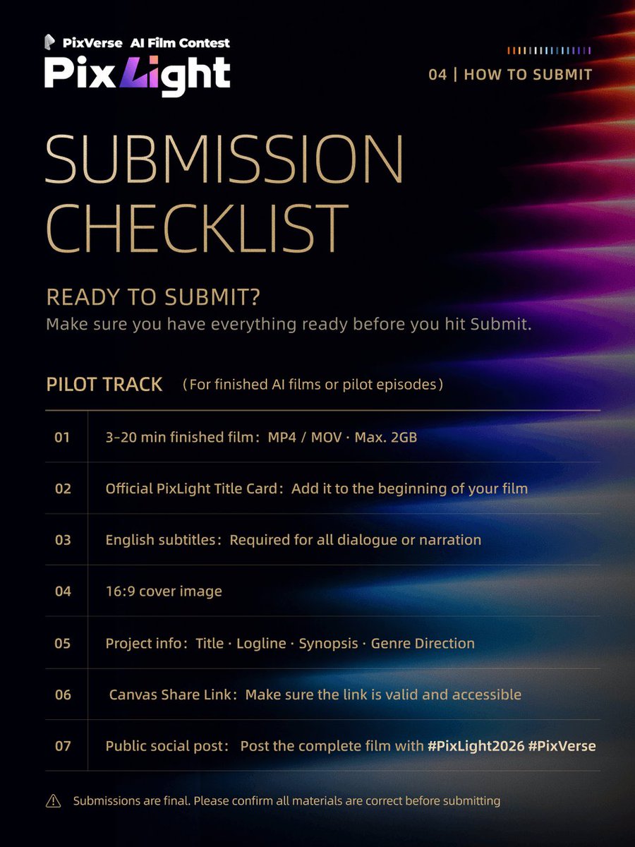 PixVerse_'s tweet photo. Your story is ready. Now make it official.

Everything you need to enter PixLight 2026 is mapped out in one place. https://t.co/LkTynzRdfl