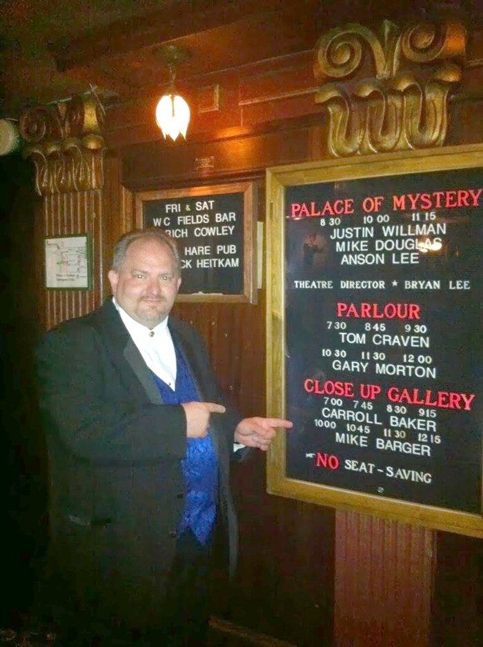 MagicmanCB's tweet photo. That is the show board at the Magic Castle in Hollywood, and that is my name in the Close Up Gallery.

Matthew Gray Gubler, after a private show for him and his friends: "A modern day Merlin, only better, because there is no chance of getting eaten by a dragon." https://t.co/7DjumeQkU8