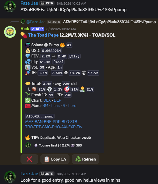 jaetrade_'s tweet photo. Called solana:A13oRB9FFaiUjfi6LdCg6p9ka1u8SfGkUFs4SKvPpump in @JesterCabal at 500K mc
Called in the @RunnerSYN public server at 2M mc
Ran to 20M mc 🚀(10x from public call)

https://t.co/5wexWZAWzR https://t.co/ko3mT1Moqj