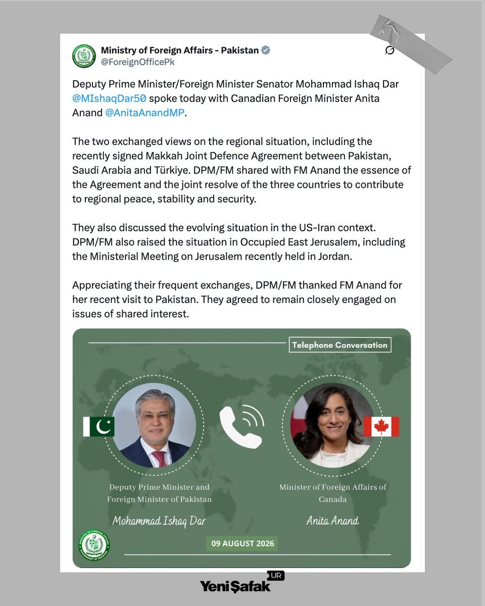 yenisafakur's tweet photo. پاکستان کی وزارتِ خارجہ کے مطابق کویت نے اسلام آباد کو ترکیہ اور سعودی عرب کے ساتھ سہ فریقی معاہدے پر دستخط پر تہنیتی پیغام پہنچایا ہے۔
#Pakistan #Saudia #Turkiye #DefenceAgreement #YeniSafakUrdu #News https://t.co/9Ujdchu6pr
