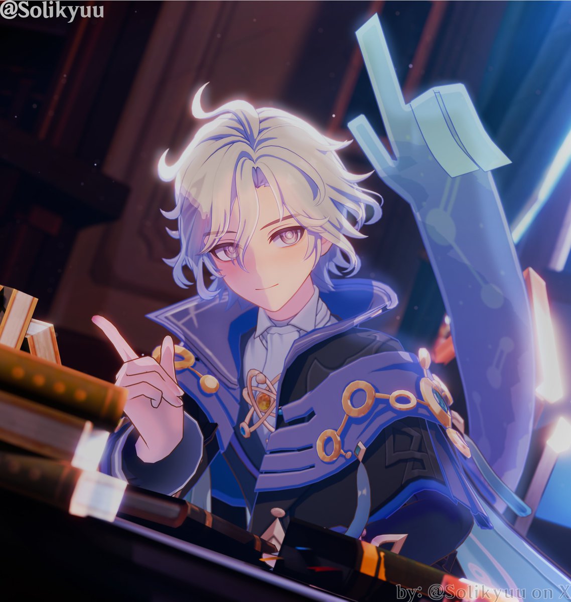 Solikyuu's tweet photo. quick mitya renders!!~ 🩵⚛️

#GenshinImpact #Mitya https://t.co/VdqoEW6FpK