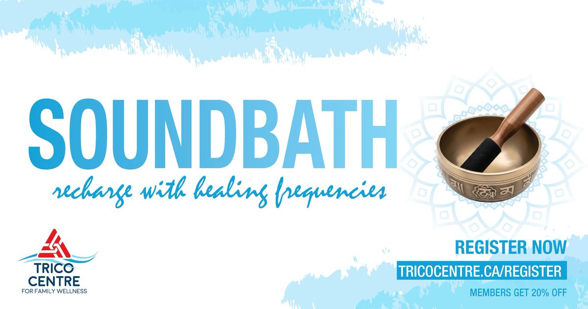 TricoCentre's tweet photo. Our new Soundbath class is designed to help you recover, rebalance, and reset through the soothing vibrations of crystal singing bowls. Get comfortable, relax, and let the calming sounds guide you into a state of deep rest. Fall registration is now open! https://t.co/Lk6dWpZbng https://t.co/sV7kAHLuCt
