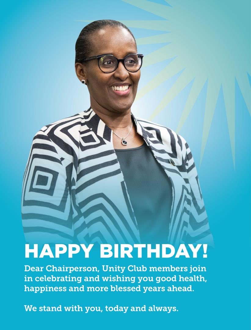 UnityClubRw's tweet photo. HAPPY BIRTHDAY !

Dear Chairperson @FirstLadyRwanda , Unity Club members join in celebrating and wishing you good health, happiness and more blessed years ahead.

We stand with you, today and always. https://t.co/3L7P7vZRUH