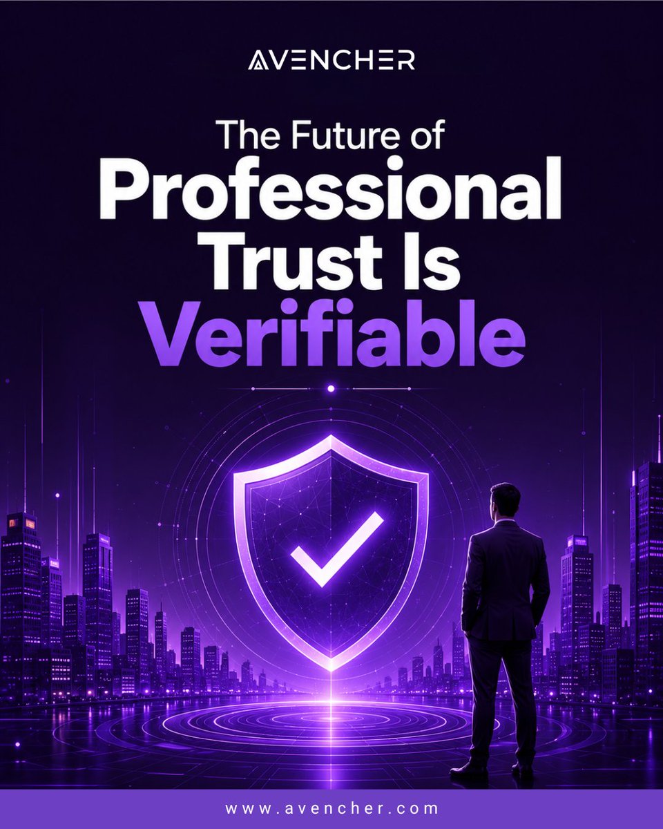 AvencherOfcl's tweet photo. 🔐 Don't just build a profile. Build trust.

In an AI-driven world, verified identity and expertise matter more than polished resumes.

Avencher helps professionals build credibility through verifiable digital trust.

#Avencher #VerifiedIdentity #FutureOfWork https://t.co/238BzjTzTH