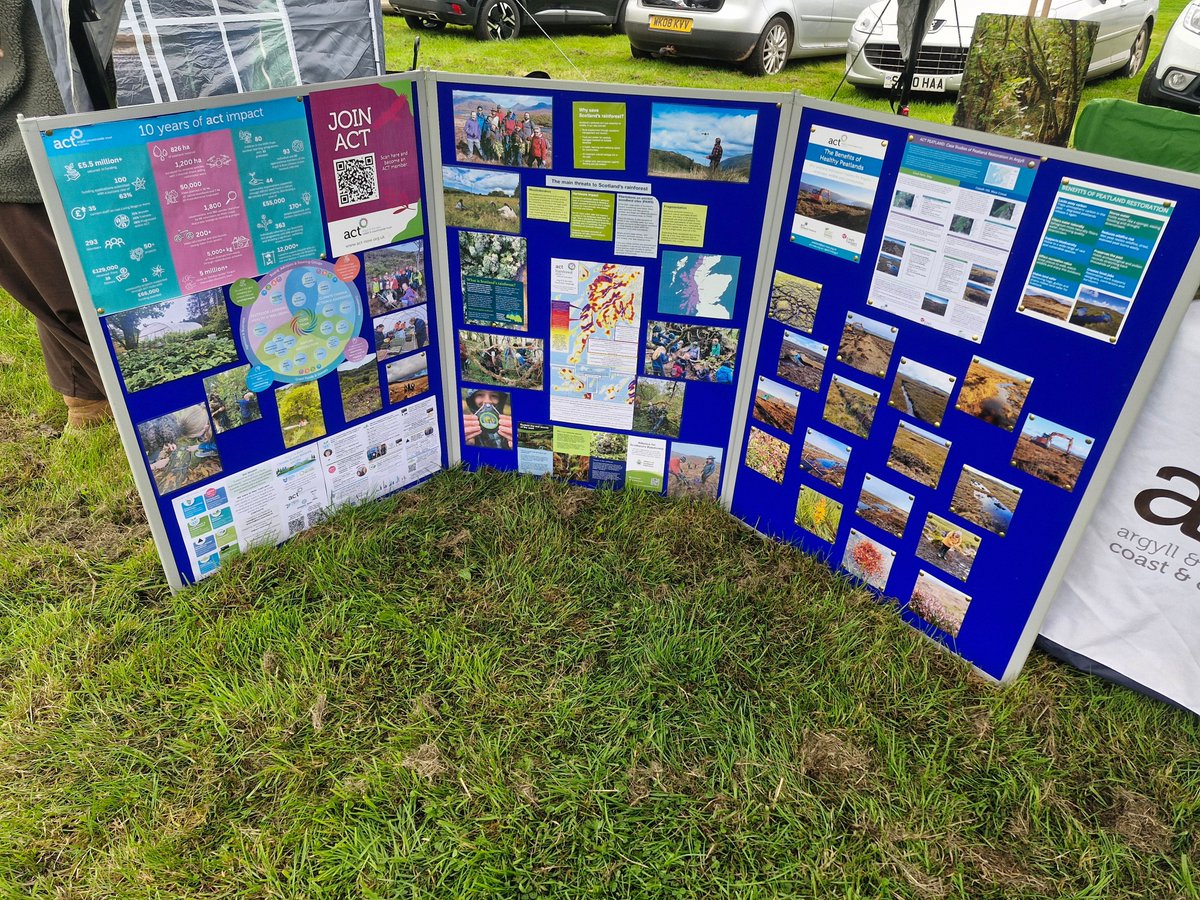 ACTinArgyll's tweet photo. Great time at #KintyreShow and #MidArgyllShow last week! Thanks to everyone who stopped by for a chat about peatland regeneration and #ScotlandsRainforest.

Catch us next at Islay Show (13 Aug) and Oban Games (27 Aug).

#Argyll #PeatlandACTION https://t.co/2U4Ide7a8t