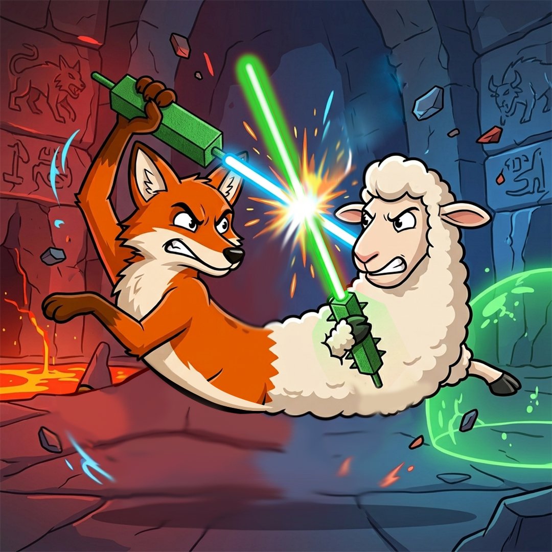 foxversussheep's tweet photo. The ultimate duel https://t.co/kox5TKq1hF