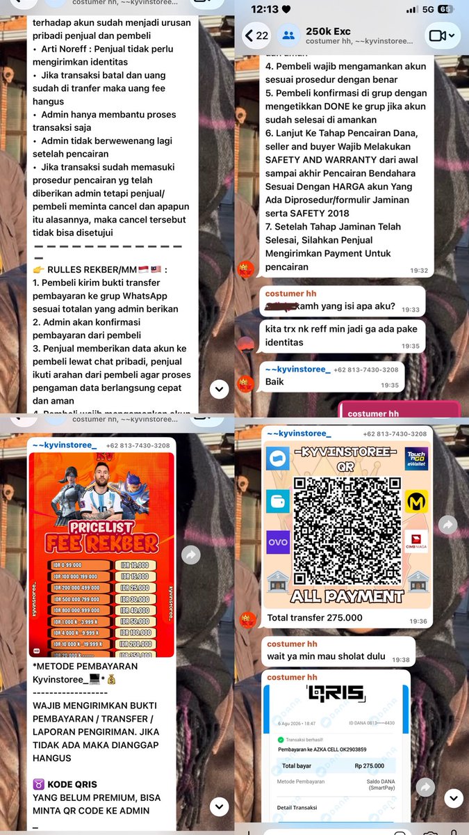 whoistla's tweet photo. BANTU UP SCAMMER ❗️😢

kasian org awam seperti aku.
di dunia online tuh emg bnyk ya kekgini.
aku jual akun game, harga nya 250 trs ad yg beli, nah pembeli ini tuh saranin rekber nya, aku percaya aja krna dia tuh centang biru min di ig, abis itu pembeli nya byr ke admin rekber ⬇️ https://t.co/W1ZTaMBvRJ