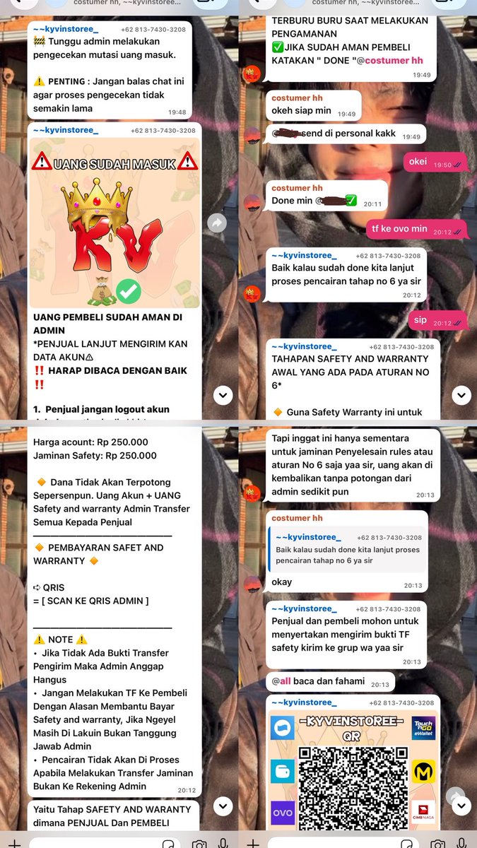 whoistla's tweet photo. BANTU UP SCAMMER ❗️😢

kasian org awam seperti aku.
di dunia online tuh emg bnyk ya kekgini.
aku jual akun game, harga nya 250 trs ad yg beli, nah pembeli ini tuh saranin rekber nya, aku percaya aja krna dia tuh centang biru min di ig, abis itu pembeli nya byr ke admin rekber ⬇️ https://t.co/W1ZTaMBvRJ