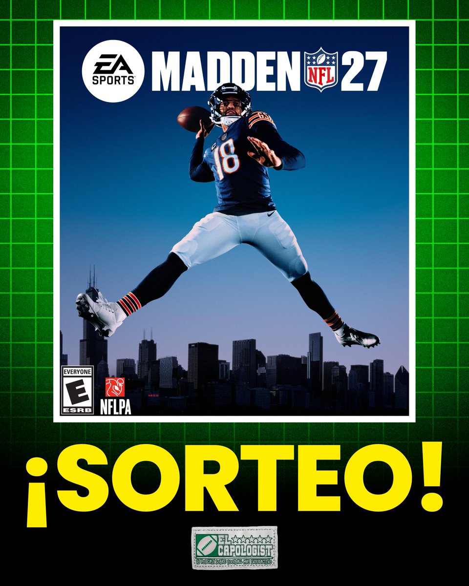 ElCapologist's tweet photo. 🕹️🏈 ¡Regalamos un código de 𝐌𝐚𝐝𝐝𝐞𝐧 𝟐𝟕 para la plataforma que quieras!

Para conseguirlo: 
📌 Sigue a @ElCapologist 
📌 Da RT a este tweet
📌 Comenta el jugador que más quieres usar en Madden 27

📆 El viernes 14 daremos el ganador

¡Suerte a todos! https://t.co/uZsdQsDCOb