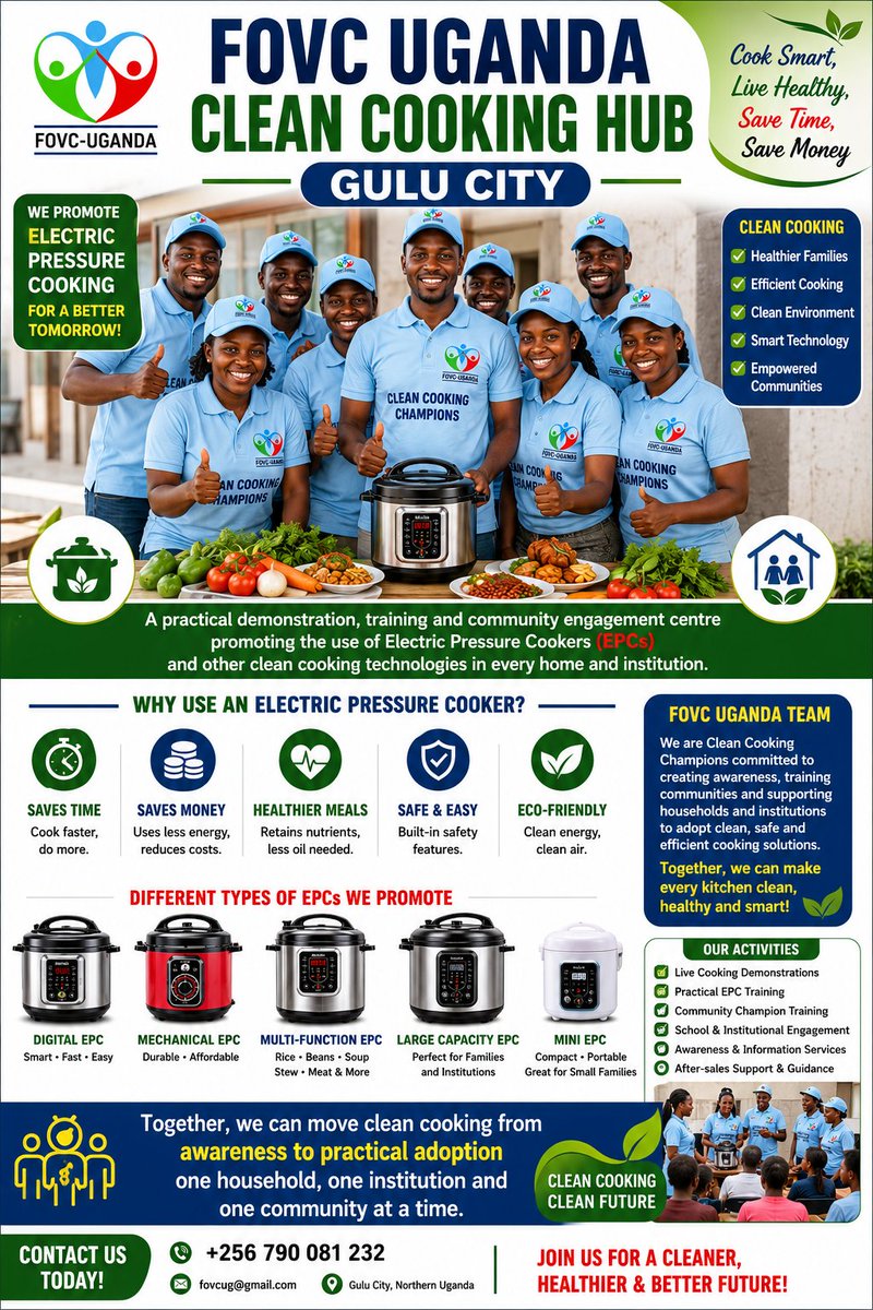 fovcuganda's tweet photo. DAY 8 – NREP E-COOKING CHALLENGE! 🇺🇬🌱
The journey continues! Today is Day 8 of the NREP 30-Day E-Cooking Challenge, promoting safer, cleaner, faster and more sustainable ways of preparing our favourite Ugandan meals using electricity.
#ECookingChallenge #Day8 #CookAndWinUG https://t.co/aG9cRP1Nl4