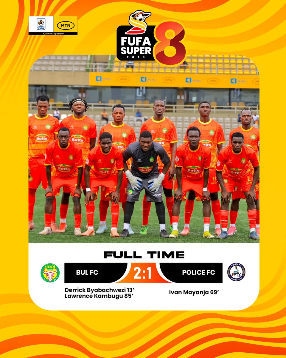 UPL's tweet photo. Full-Time! 🔔

FUFA Super 8 - Round 2
BUL FC 2-1 Police FC

#BULPOL | #FUFASuper8 https://t.co/PP3Hz1kGoh