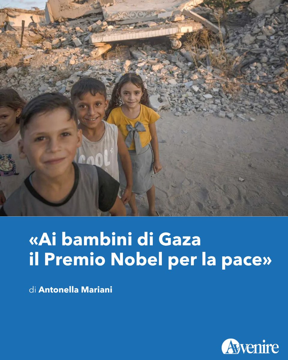 Avvenire_Nei's tweet photo. Centinaia di adesioni alla candidatura proposta dal professor Mazzarella tramite Avvenire. Anche la leader del Pd, Schlein, si schiera: no al silenzio sulla situazione drammatica dei minori. Padre Ibrahim Faltas: riconoscere il loro sacrificio è un atto di verità e di giustizia 
https://t.co/hYgxSoqxMb