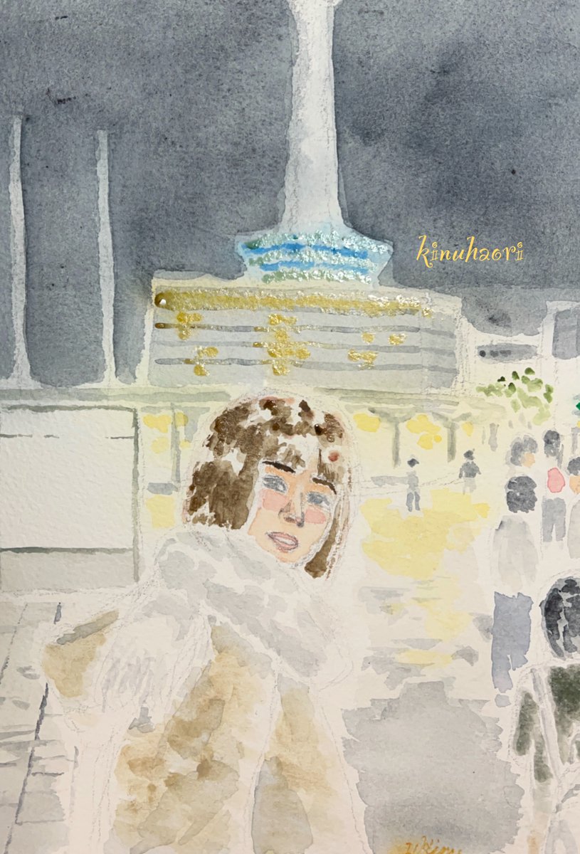 KinuHaori's tweet photo. 「京都ラブストーリー」
#日本画 #透明水彩 #watercolor https://t.co/9O7SJqcJ2R