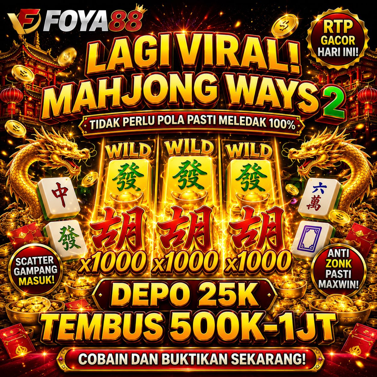 acisqe's tweet photo. 🔥 FOYA88 - DESTINASI UTAMA ONLINE 2026 🔥
🔗 KLIK LINK: https://t.co/89fvi0ktOv

✨ KEUNGGULAN KAMI ✨ :
❣️ Slot Gacor Gampang Jackpot ❣️
🀄  Pola Mahjong Ways hari ini 🀄
🍻 Main Asyik Modal Receh 🍻
✨ Akses Cepat Server Thailand ✨ https://t.co/HErfz59Ftn