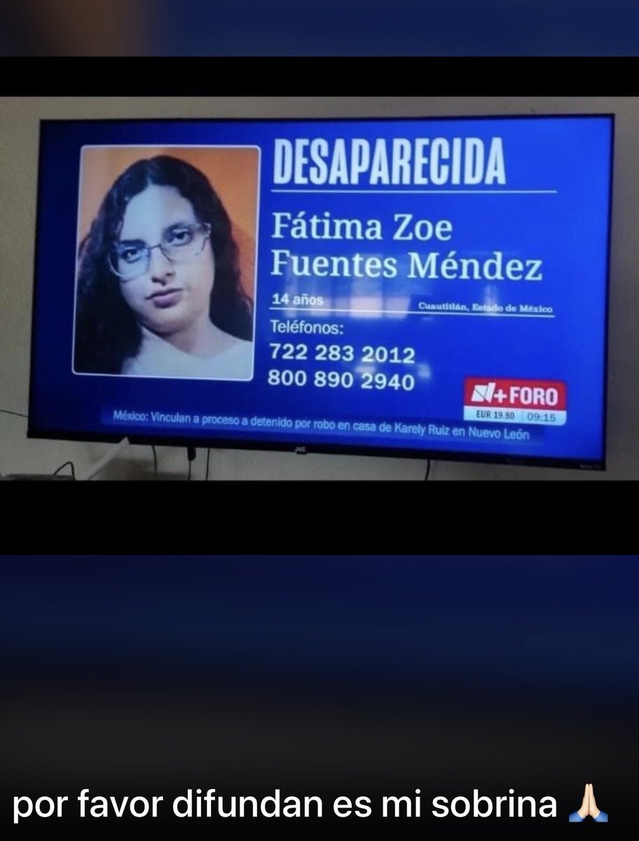 agreda2011's tweet photo. @Chiapas_Hoy por favor ayúdenos a difundir, se llama Fátima, Zoe, Fuentes Méndez, está desaparecida, es de la Ciudad de México, cualquier información, favor de comunicarse a la fiscalía de la Ciudad de México, muchas gracias por su atención 🙏🏻. https://t.co/Z5hnhnCw42