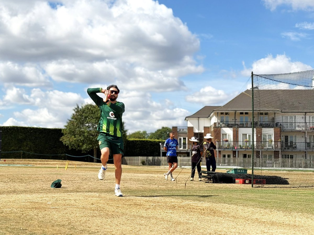 alinayousuf08's tweet photo. 🚨Pakistan begin preparations for England Test series🚨

Pakistan’s Test squad began preparations for the three-match series against England with a training session at Kent County Cricket Club, Beckenham. 

Newly appointed batting coach Michael Smith joined the squad, meeting players before the batting session.

Before the start of the Test series, Pakistan will fine-tune their preparations through a four-day warm-up game against a Select XI from August 12 to 15.

#PakistanCricket #ENGvPAK
