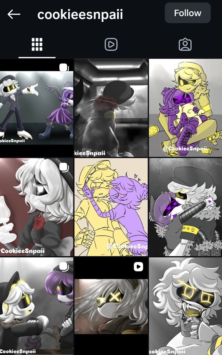 LychiAzi's tweet photo. Murder Drones fans, please help share this around.

If you recongize the original pieces from the traced work, could you help me find the original artists? 

I recongize a lot of these being originally made by various of MurderDrones twt artists but I don't remember their users https://t.co/mxEynbkR8u