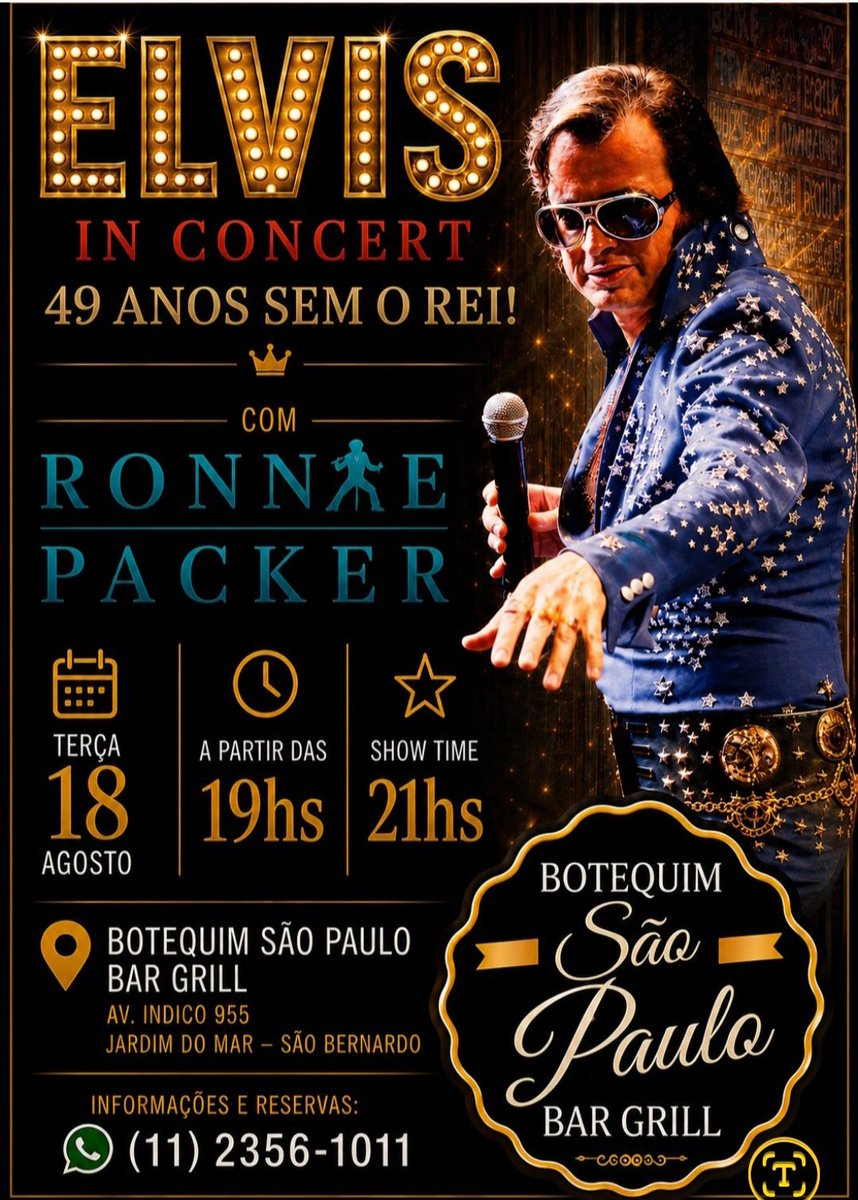 ronniepackersp's tweet photo. Elvis in Concert!
Nosso próximo encontro! https://t.co/5m9ZA660wb