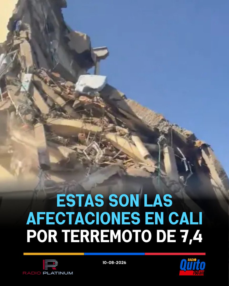 radioplatinumec's tweet photo. Al menos 20 estructuras colapsaron en la ciudad colombiana de Cali y y hay “personas atrapadas” bajo los escombros debido al fuerte terremoto que sacudió el oeste del país, informó el alcalde local. EL UNIVERSO https://t.co/cAFoFLsbr1