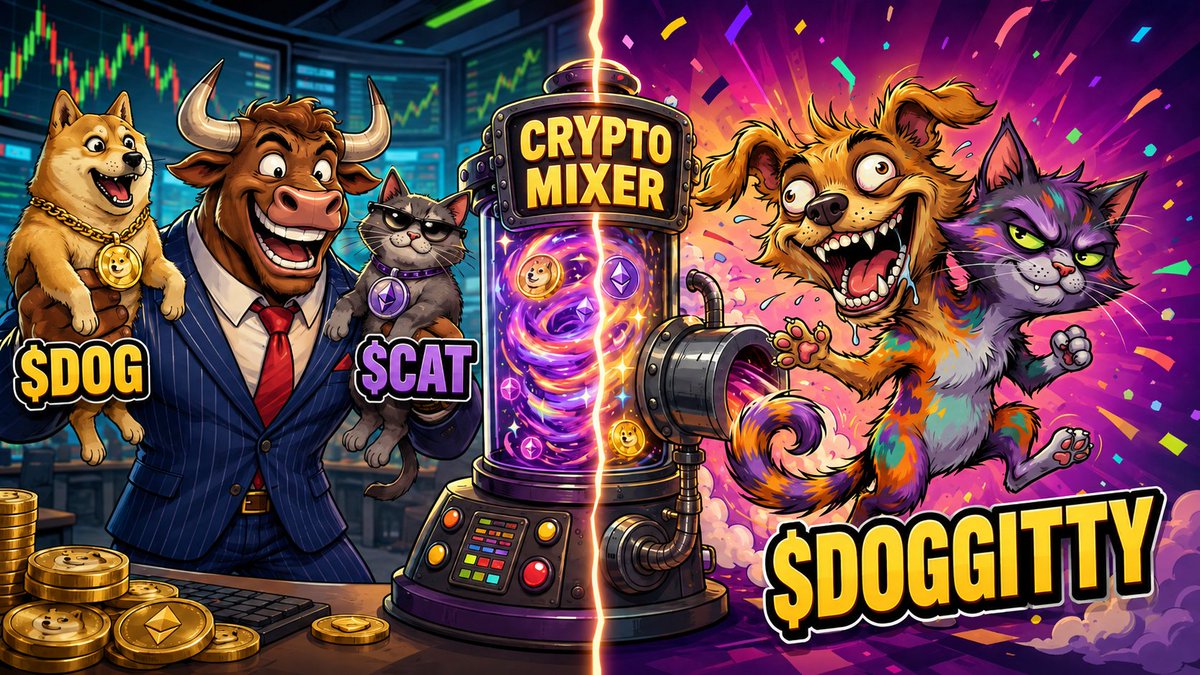 TheDOGGITTY's tweet photo. @yeaknoya Finding the next one early is always the hard part. 👀

We just mixed two of crypto’s oldest meme tribes into one.

Dog + Cat = $DOGGITTY 🐶🐱

No 10,000x promises. Just a weird idea we think deserves a shot. PEACE https://t.co/fKTh1l6NPJ