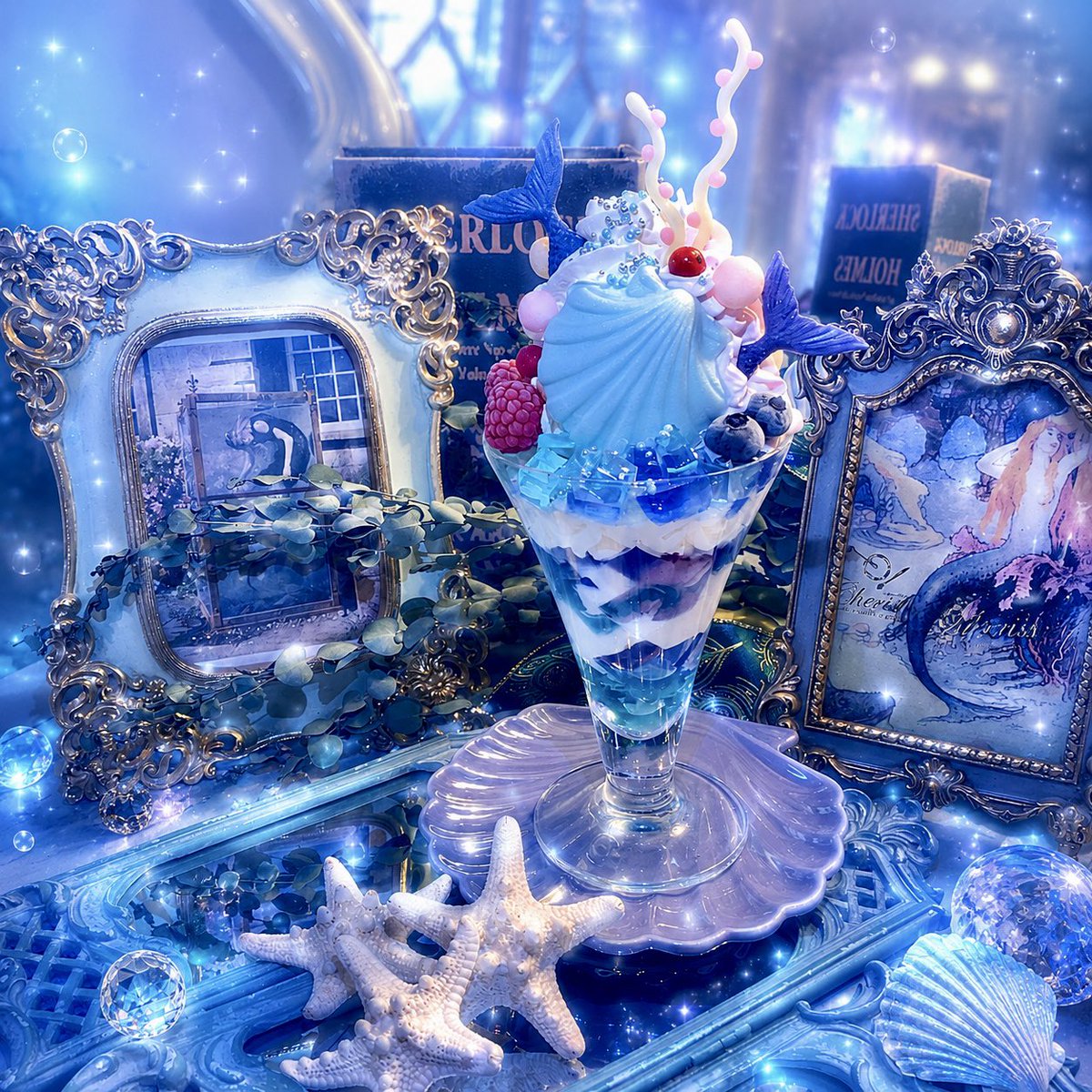 cafeCherish's tweet photo. 当店の1番人気商品✨️
マーメイドクリスタルラグーンパフェ
マーメイドローズクォーツパフェ

今ではCafe Cherishを代表する存在となったマーメイドシリーズのスイーツたち

このシリーズは当店の世界観と方向性を決めるうえでとても大切な役割を果たしてくれたスイーツでもあります https://t.co/mHalVXX5sA
