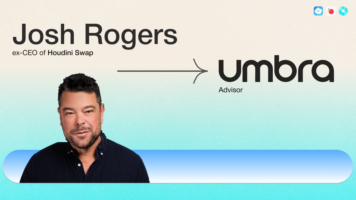 ownershipfm's tweet photo. JUST IN: Privacy veteran and former Houdini Swap CEO Josh Rogers is joining Umbra as an advisor https://t.co/ssNIXcLCXD