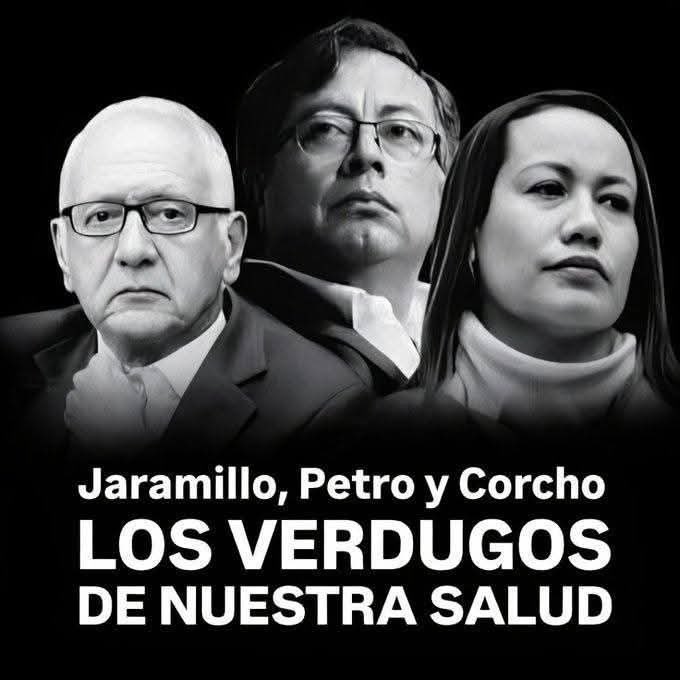 MonicaSaadeX's tweet photo. Petro, Jaramillo y corcho los verdaderos verdugos de la salud también caerán. https://t.co/kvqj7CMzm7