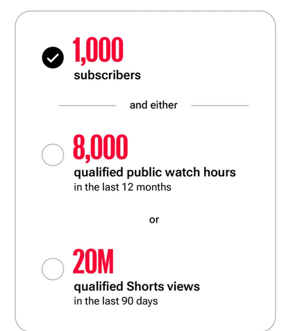 vidIQ's tweet photo. 🚨BREAKING🚨

 YouTube is raising the bar for new creators.

Starting Feb 1, 2027, new channels need 8,000 watch hours (up from 4,000) or 20M Shorts views in 90 days (up from 10M) to join the YouTube Partner Program https://t.co/2N06Zz8UA0
