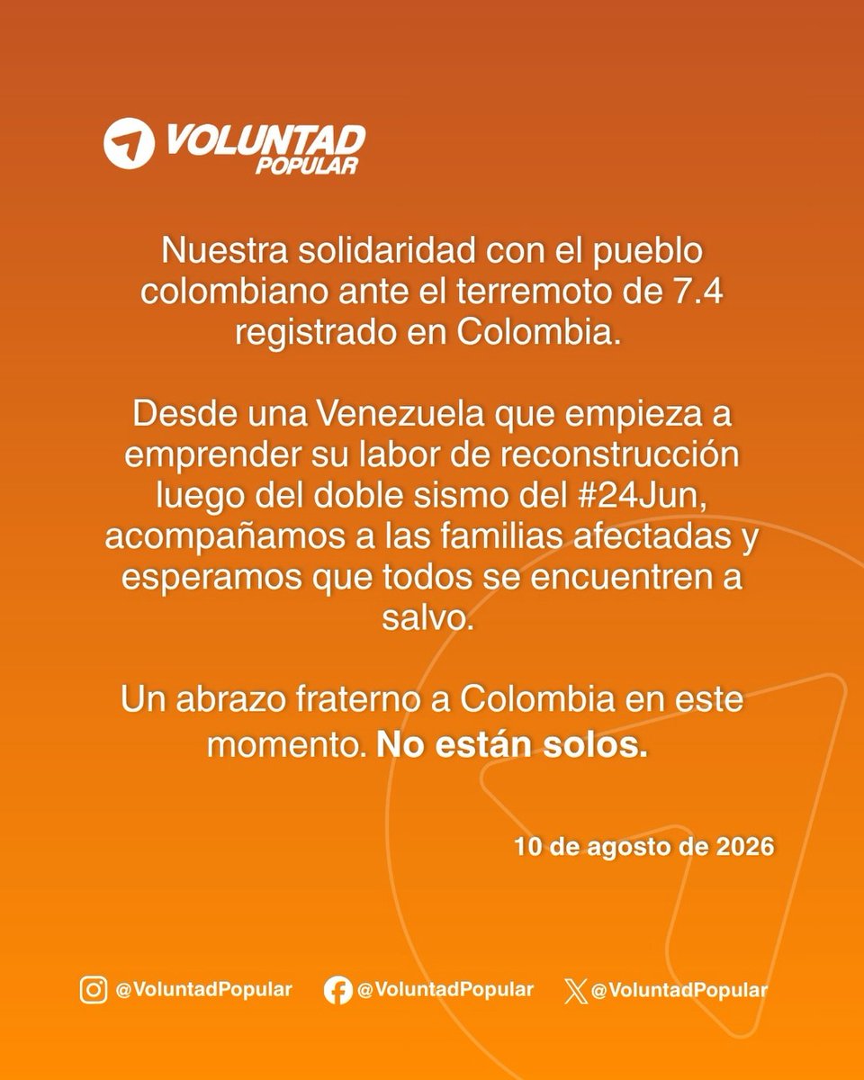 vpamerida_'s tweet photo. Nuestra solidaridad con el pueblo colombiano. 🇨🇴🤝🇻🇪 https://t.co/Vnp9kNYrIM